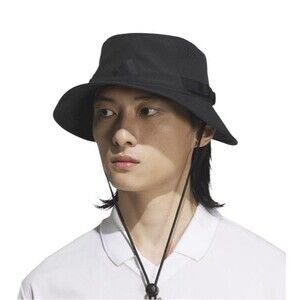 ADIDAS Men’s UPF 50 Victory 4 Bucket Hat Aeroready Drawstring Cap Black L/XL NEW